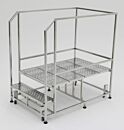 Mobile Work Platform; Square Tube, Diamond Plated, 1 Step, 304 or 316 Stainless Steel, 36