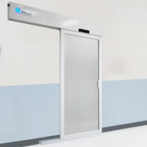 Right sliding, powder coated aluminum door that provides a hands-free entrance into the other room | 6602-69-PC displayed