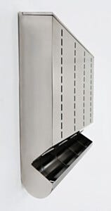 Wall Mounted 4 Compartment Stainless Steel Dispenser with Catch Tray | 4952-37-2-316 displayed