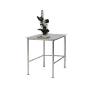 BioSafe® stainless steel workstation with round tube legs and 5mm solid top worksurface | 9605-58 displayed