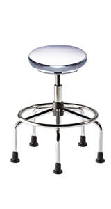 Biofit ISO4 high bench steel seat includes tubular steel base, footring and 2" high polyamide glides