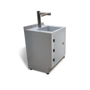 Rinsing/Drying station with single sink in polypropylene and touch-free wash/dry tap in stainless steel, 120 V | 9600-42B displayed