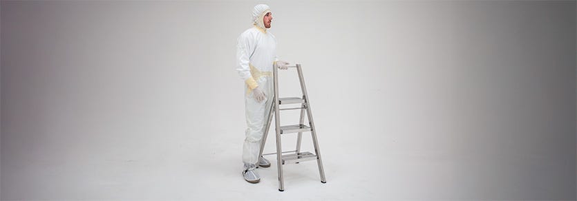 Heavy-Duty Folding Cleanroom Step Ladder