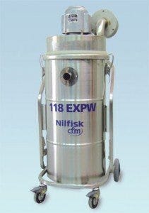 Explosion-proof vacuum cleaner for working with flammable material by Nilfisk